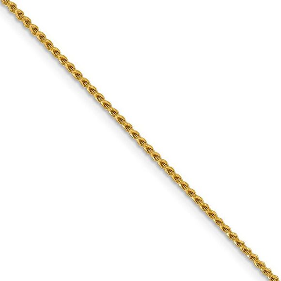 1.4mm 14k Yellow Gold Diamond Cut Open Franco Chain Necklace 20 Inch